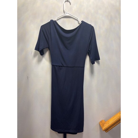 Motherhood Maternity Navy Short Sleeve Tie Waist Dress Size Sp - Picture 3 of 9